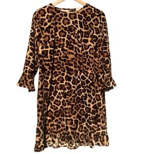 LOFT Leopard Print Dress Size 4 L 33” W 19” NWT